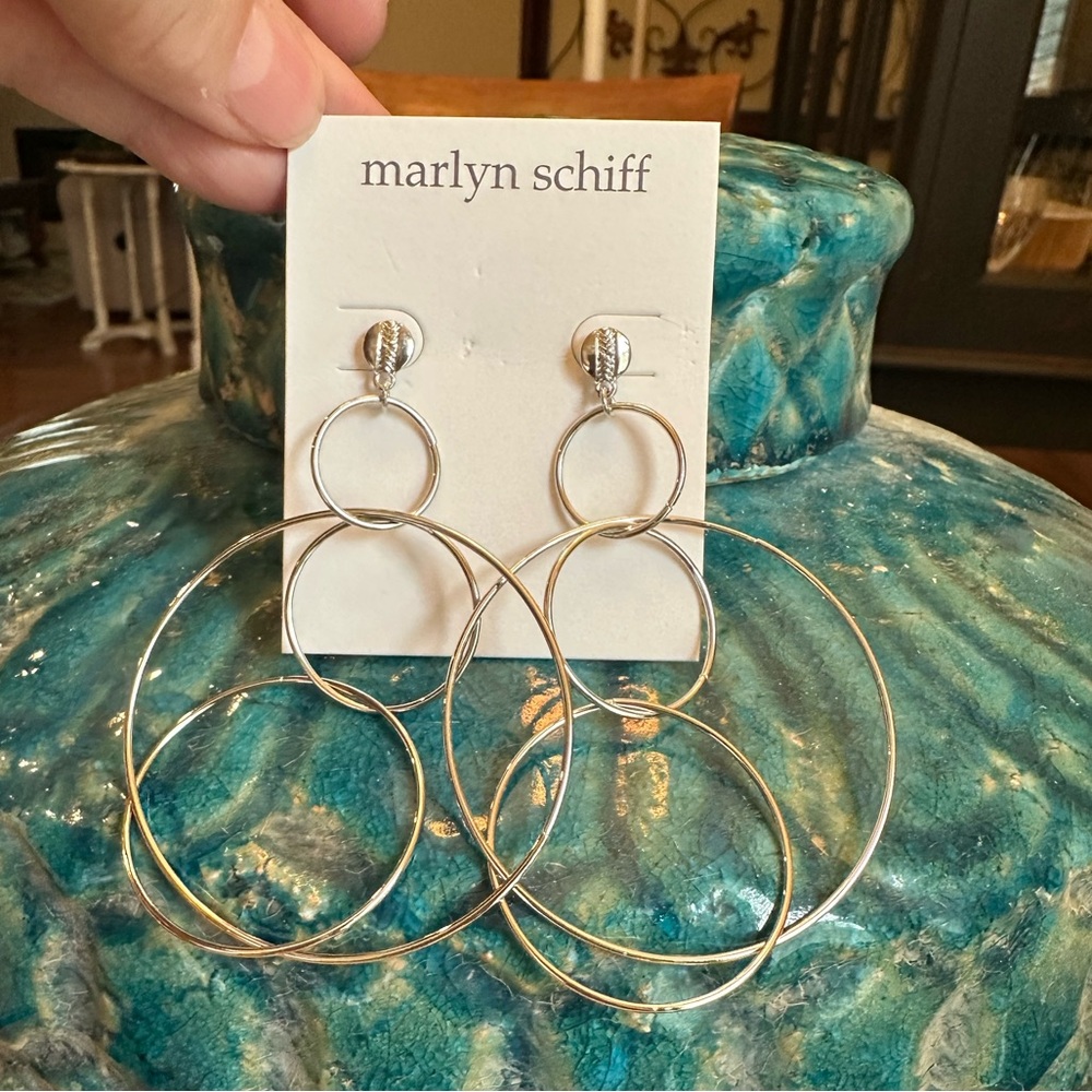 Marlyn Schiff Silver Hoop‎ Earrings NEW